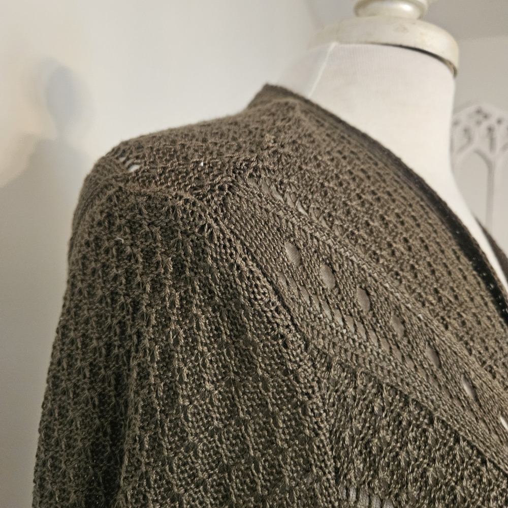 Its Our Time Women's Olive Green Long Length Knit  Open Cardigan NWT - Picture 6 of 15